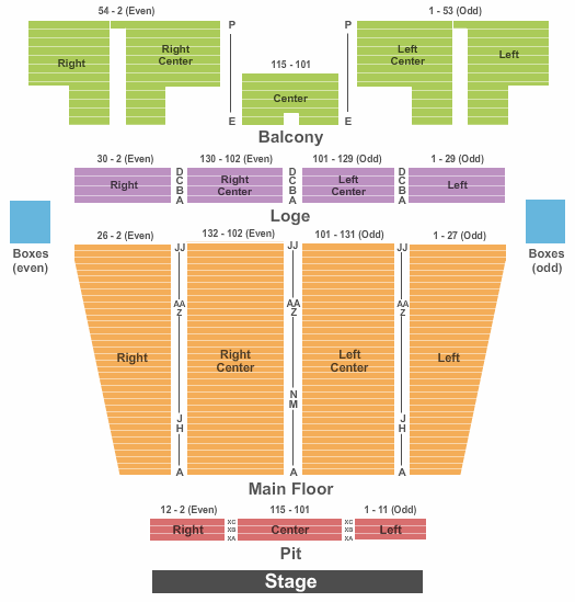 Stranahan Theater Great Gatsby Seating Chart